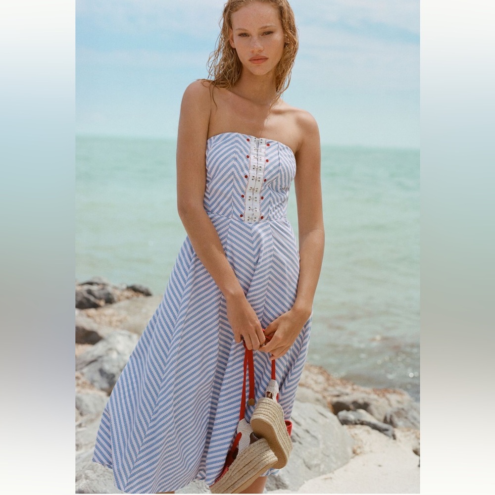 Maeve strapless a-line dress